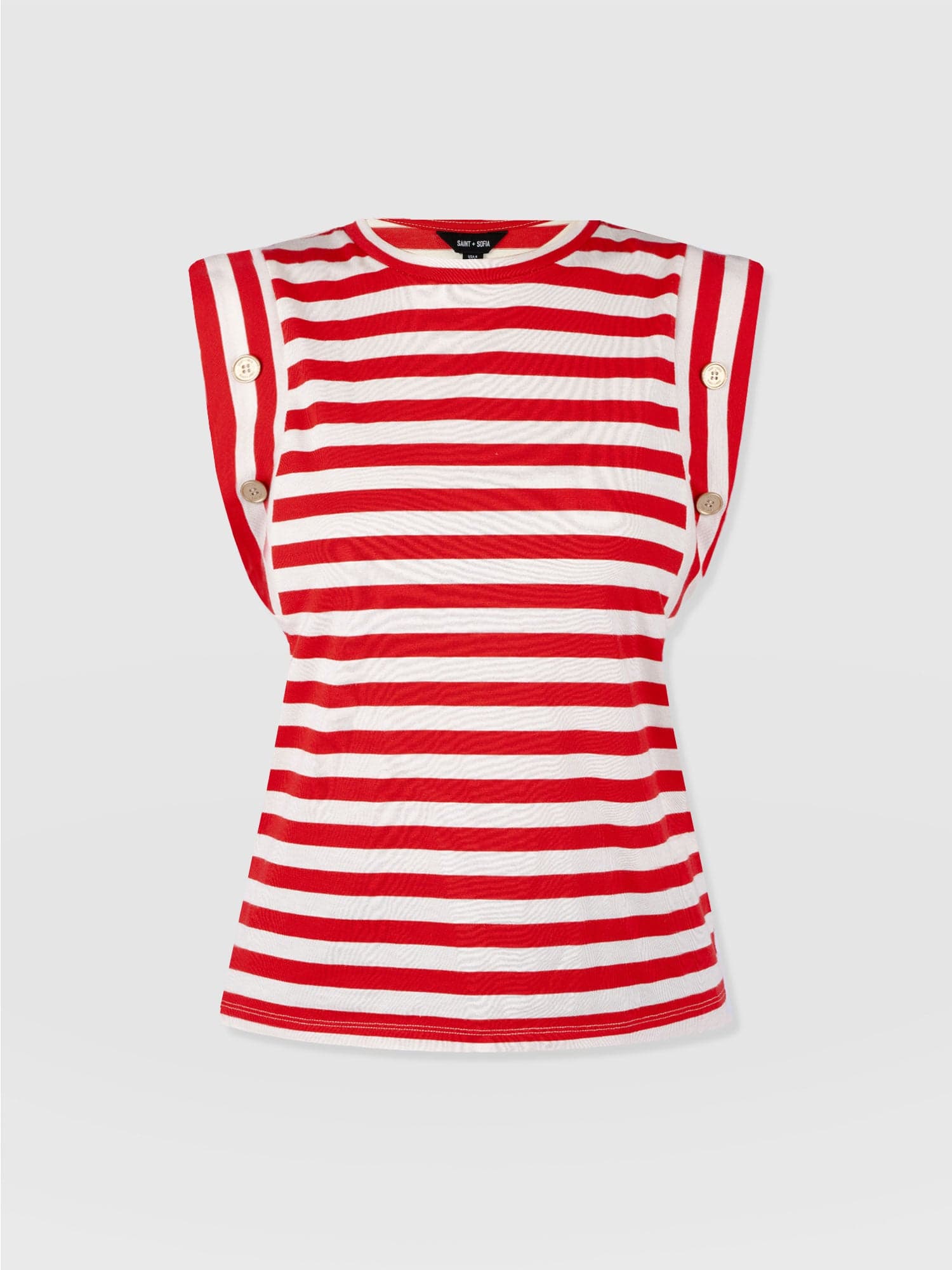 Rowan Tee - Red Stripe - Women's T-Shirts | Saint + Sofia® USA